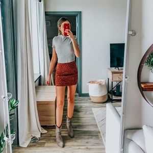 High-Neck, Cropped Grey Top